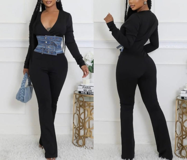 Black + Denim Jumpsuit