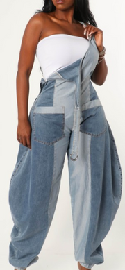 Denim Puffer Jumpsuit